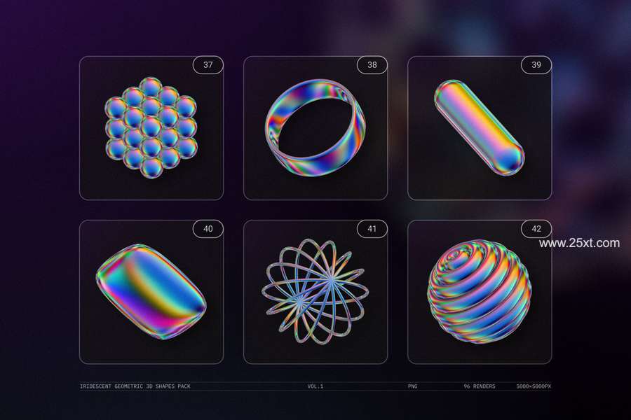 25xt-172193-IRIDESCENT GEOMETRIC 3D SHAPES PACK VOL.110.jpg