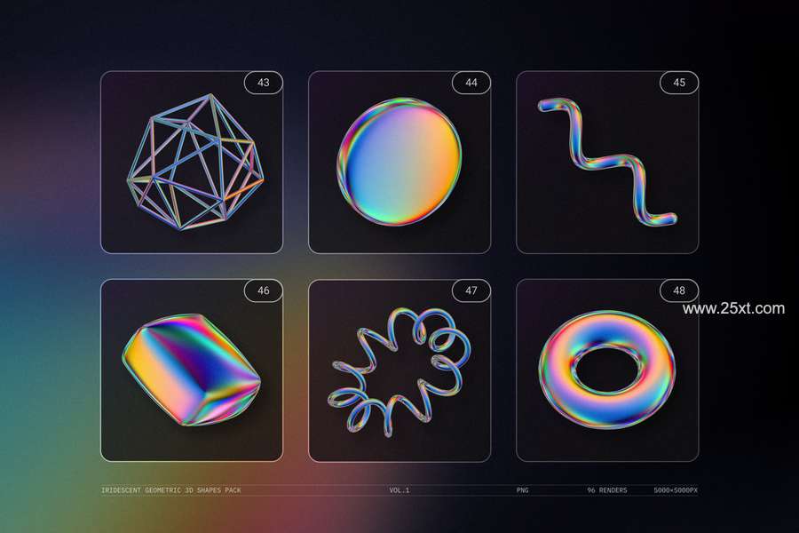 25xt-172193-IRIDESCENT GEOMETRIC 3D SHAPES PACK VOL.111.jpg