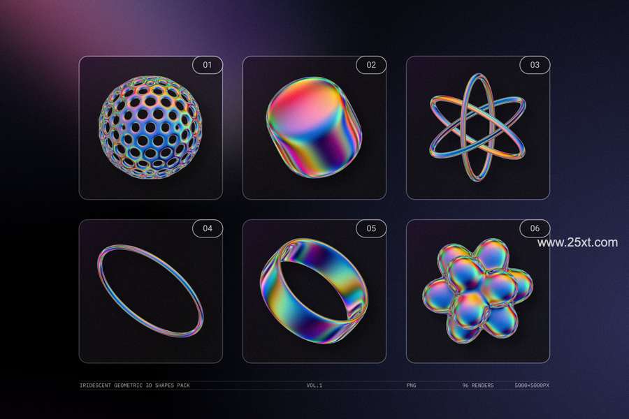 25xt-172193-IRIDESCENT GEOMETRIC 3D SHAPES PACK VOL.13.jpg