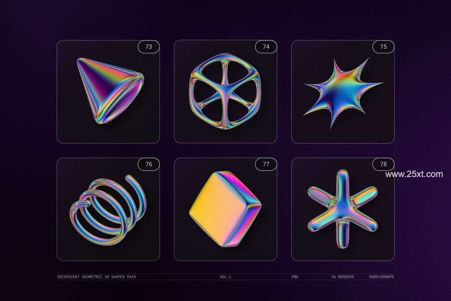 25xt-172193-IRIDESCENT GEOMETRIC 3D SHAPES PACK VOL.118.jpg