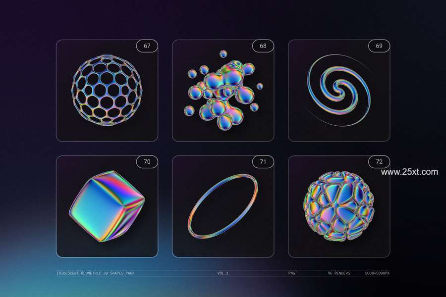 25xt-172193-IRIDESCENT GEOMETRIC 3D SHAPES PACK VOL.116.jpg