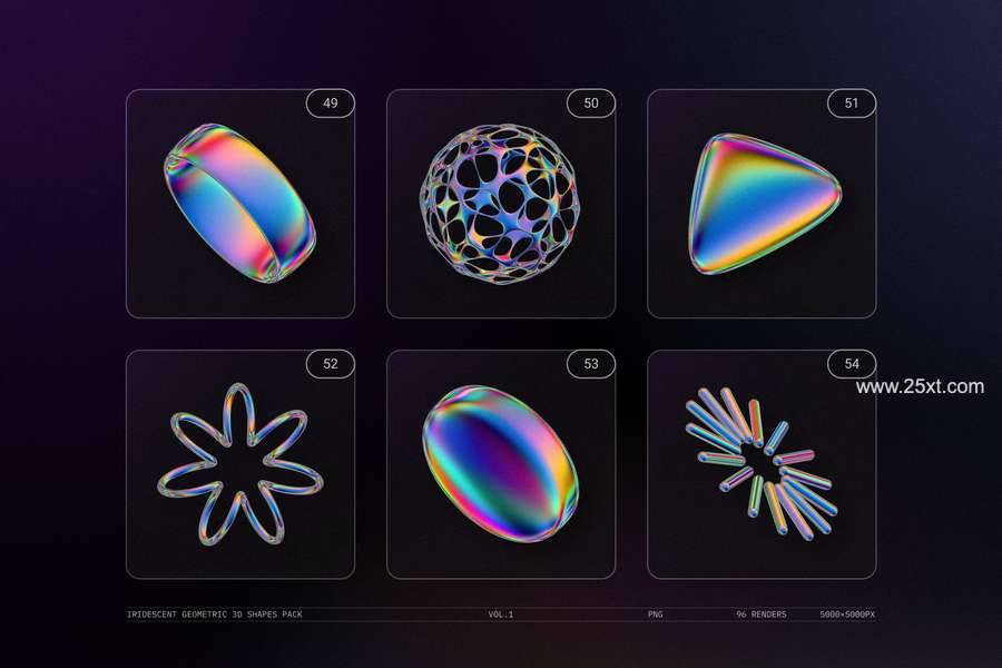 25xt-172193-IRIDESCENT GEOMETRIC 3D SHAPES PACK VOL.113.jpg