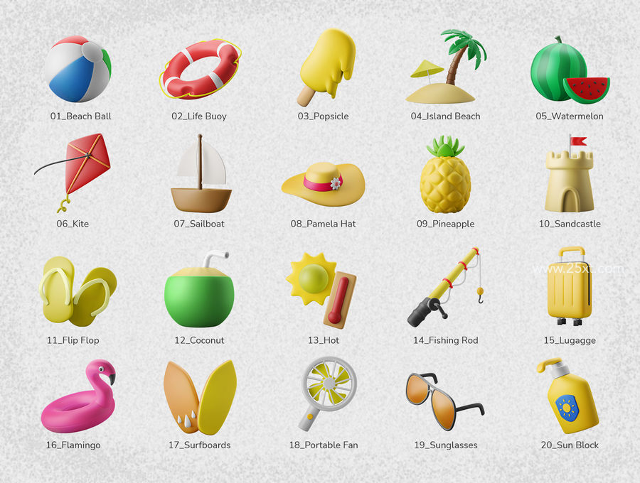 25xt-172442-3D Icon Set - Summer Theme Beach Vacation2.jpg