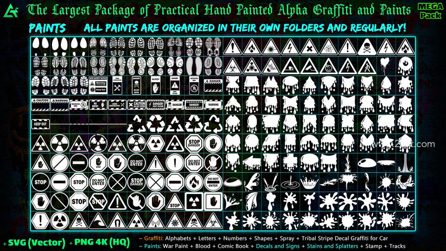 25xt-162288-1850 Hand Painted Alpha Graffiti, Paints & Decals (MEGA Pack) - Vol 1210.jpg