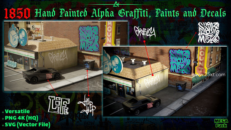 25xt-162288-1850 Hand Painted Alpha Graffiti, Paints & Decals (MEGA Pack) - Vol 123.jpg