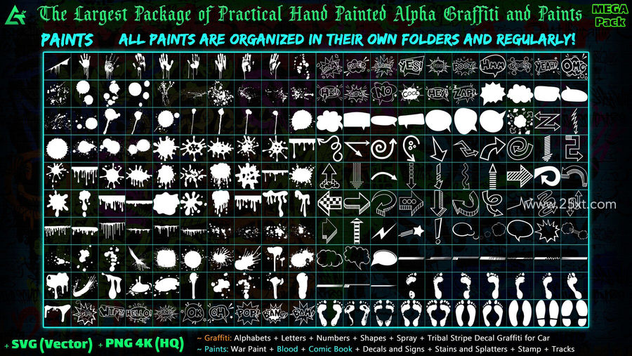 25xt-162288-1850 Hand Painted Alpha Graffiti, Paints & Decals (MEGA Pack) - Vol 129.jpg