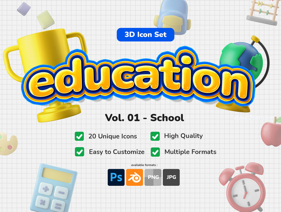 25xt-172472-3D Icon Set - Education School Theme1.jpg
