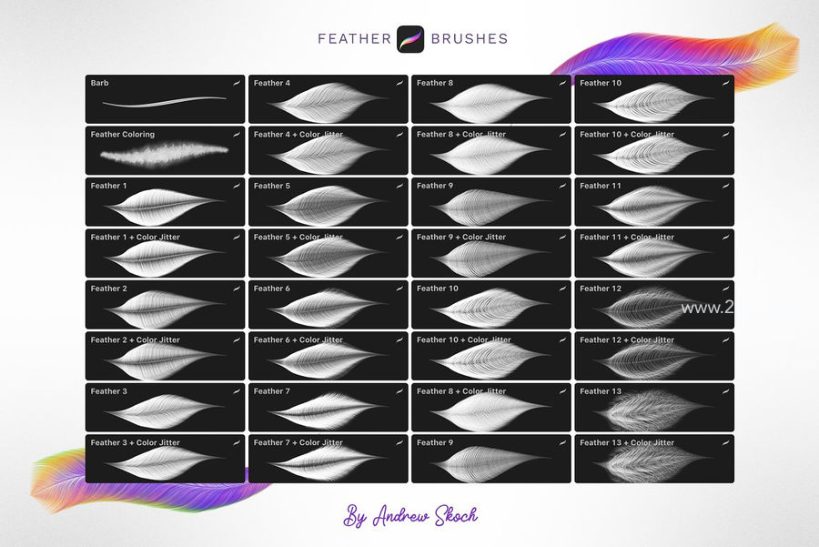 25xt-172505-Feathers Procreate Brushes8.jpg