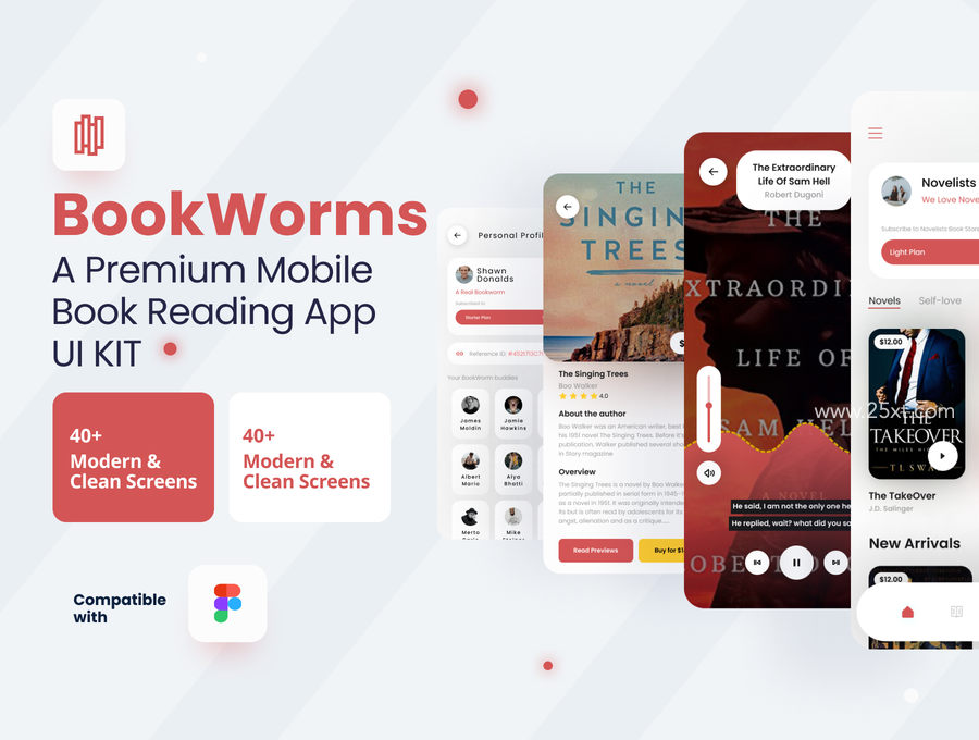 25xt-163036-BookWorms - An Ebook Reading Audio Video Books Mobile App UI Kit1.jpg