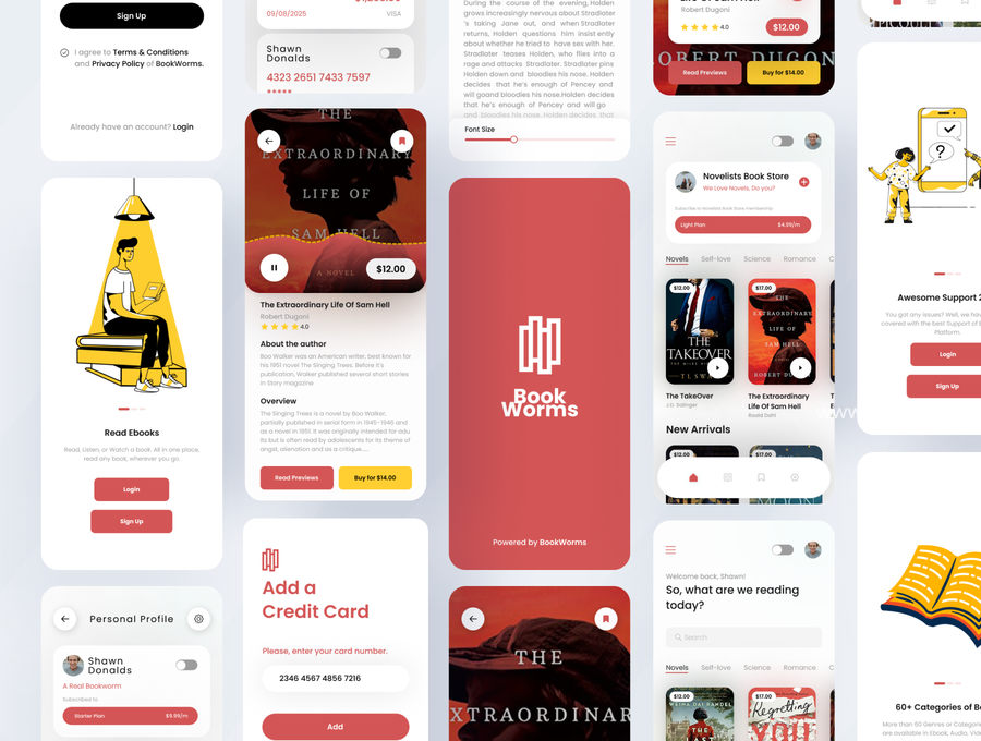 25xt-163036-BookWorms - An Ebook Reading Audio Video Books Mobile App UI Kit4.jpg