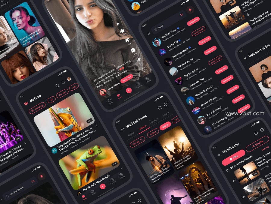 25xt-163045-MeTube - Online Video Sharing App UI Kit6.jpg