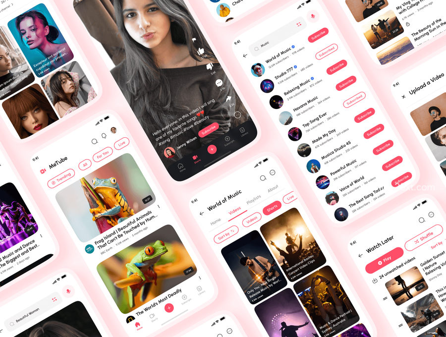 25xt-163045-MeTube - Online Video Sharing App UI Kit4.jpg