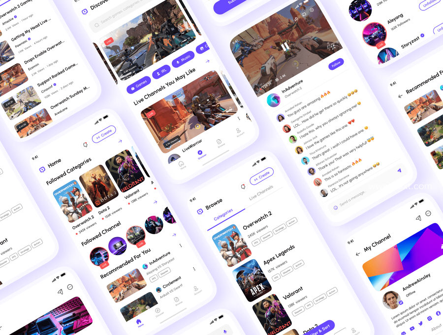 25xt-172586-Streamo - Game Live Streaming App UI Kit3.jpg