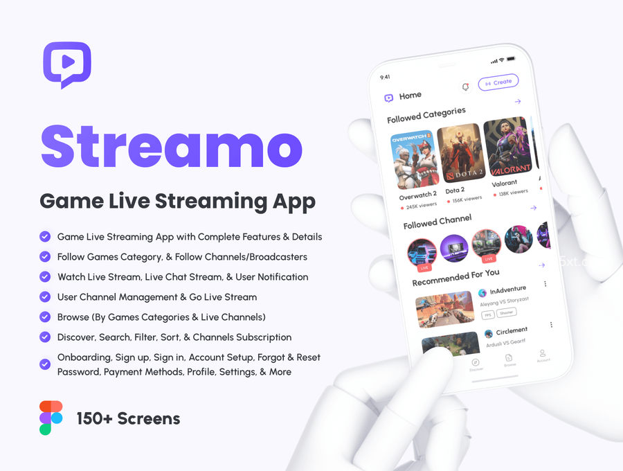 25xt-172586-Streamo - Game Live Streaming App UI Kit1.jpg
