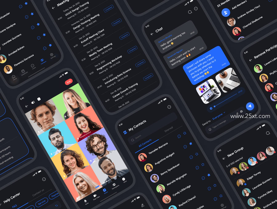 25xt-172589-Zomo - Video Conferencing & Online Meeting App UI Kit6.jpg