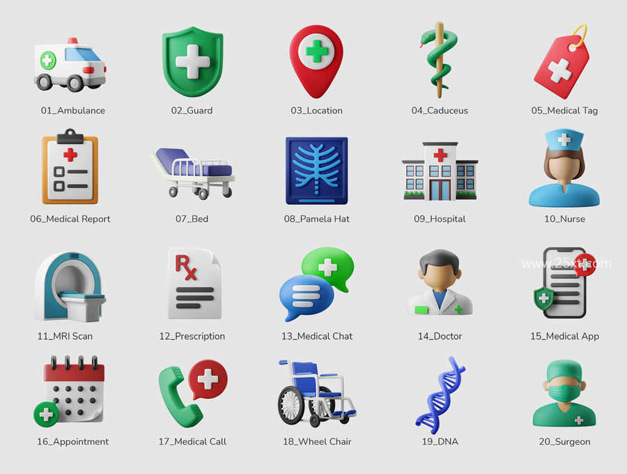 25xt-172620-3D Icon Illustration Set - Medical Vol. 01 - Hospital & Clinic2.jpg