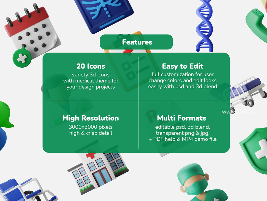 25xt-172620-3D Icon Illustration Set - Medical Vol. 01 - Hospital & Clinic8.jpg