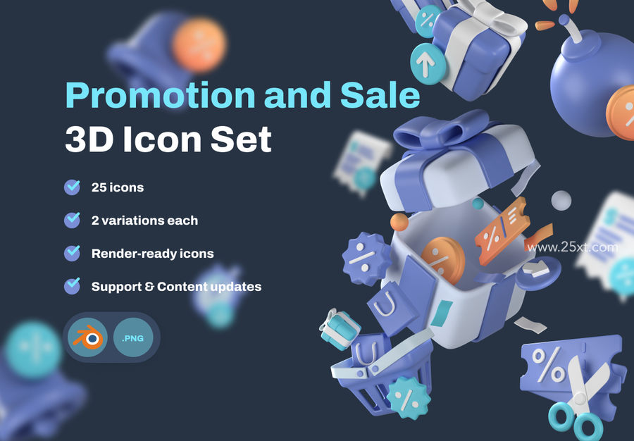 25xt-172634-Promo and Sale 3D Icon Set