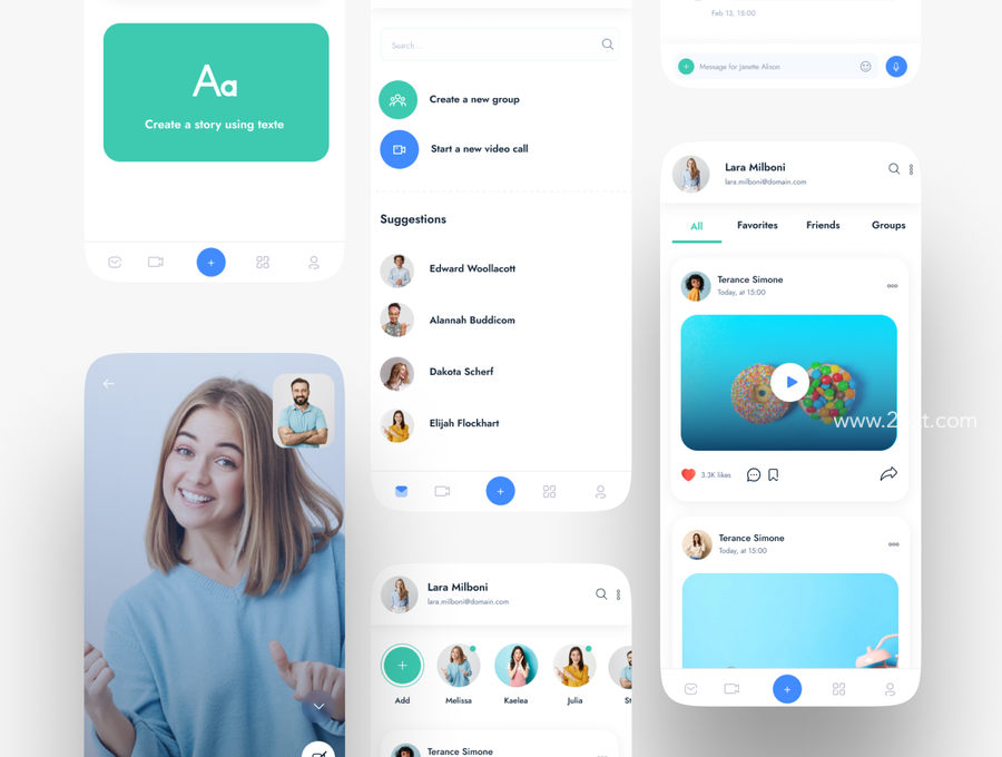 25xt-163509-Fluchy Chat & Video Messenger App UI Kit6.jpg