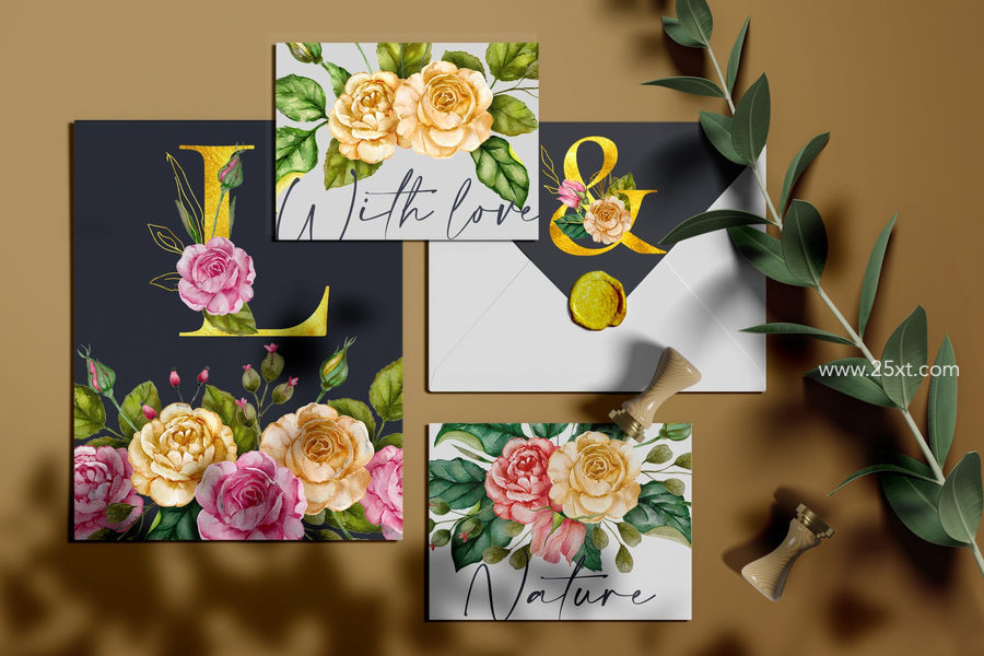 25xt-163839-Watercolor Flowers & Golden Alphabet4.jpg