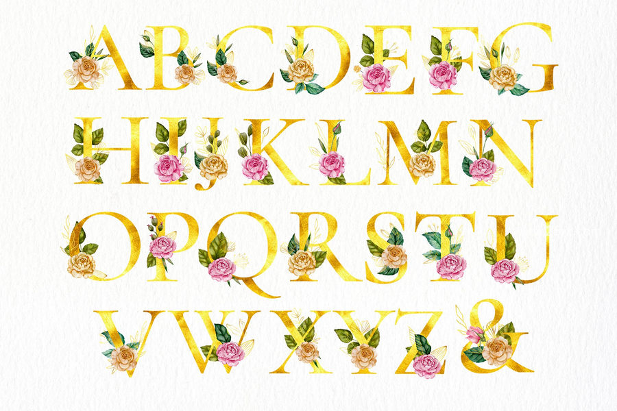 25xt-163839-Watercolor Flowers & Golden Alphabet3.jpg