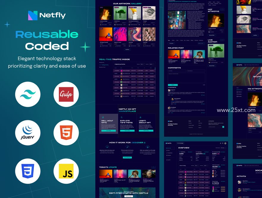 25xt-164573-Netfly - NFT Marketplace Website Template3.jpg