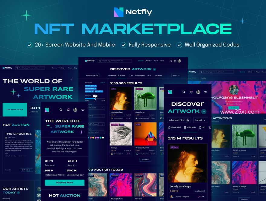 25xt-164573-Netfly - NFT Marketplace Website Template1.jpg