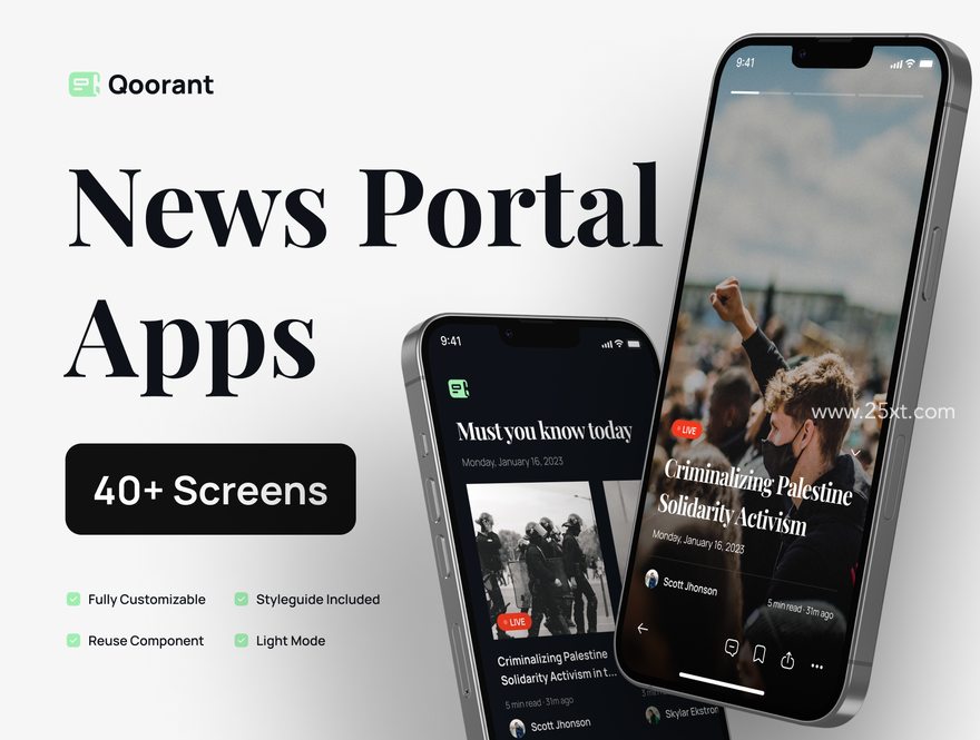25xt-164731-Qoorant - News Portal Mobile Apps UI Kit1.jpg