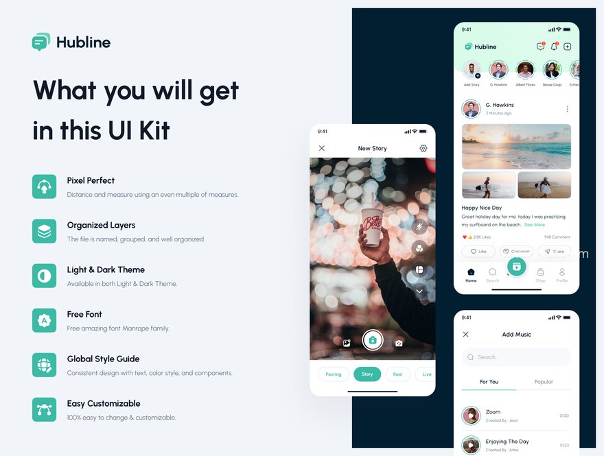 25xt-164738-Hubline - Social Network Mobile App UI Kit3.jpg