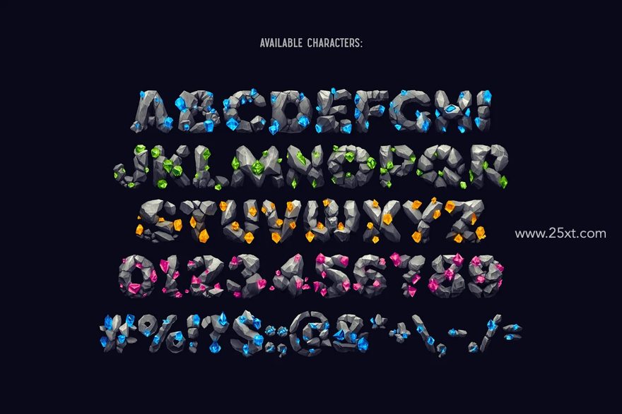 25xt-164965-Treasure Gems - Color Bitmap Font5.jpg