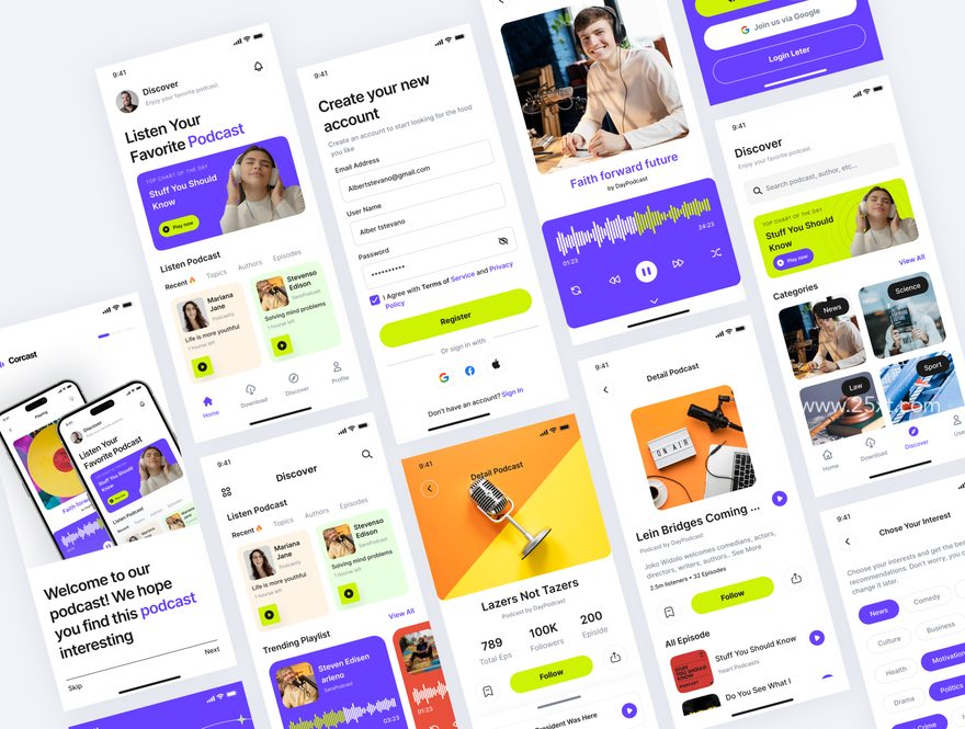 25xt-165277-Corecast - Podcast App UI Kit5.jpg