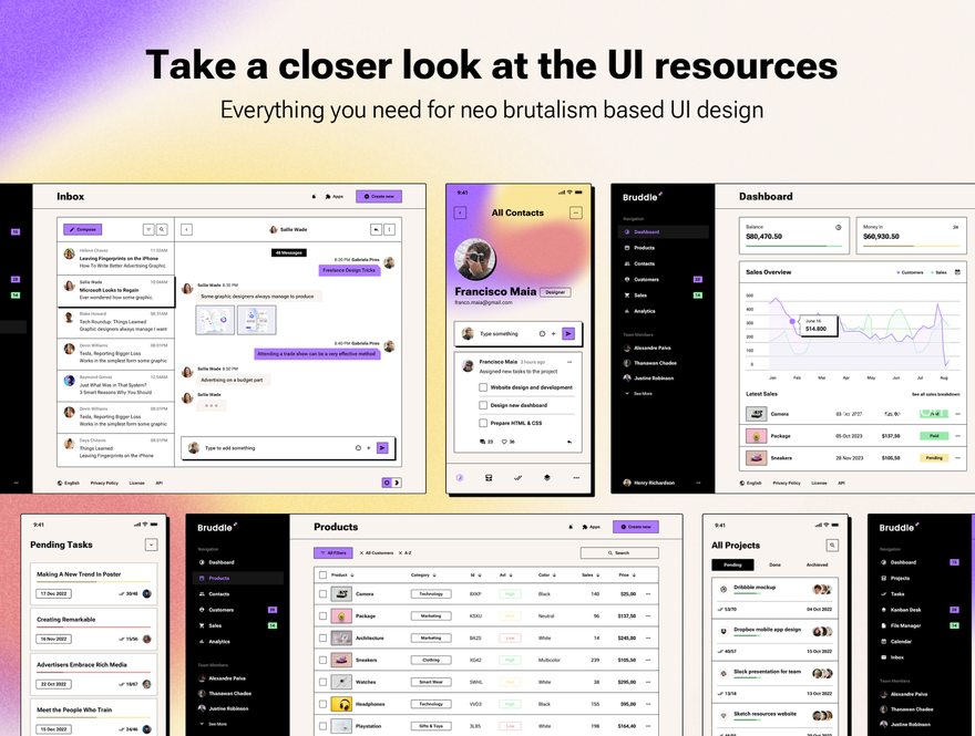 25xt-165505-Bruddle - Neo brutalism UI kit for SaaS Dashboards9.jpg