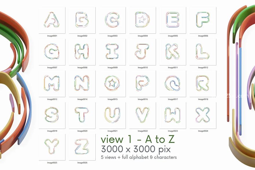 25xt-165796-Color Stripes - 3D Lettering6.jpg