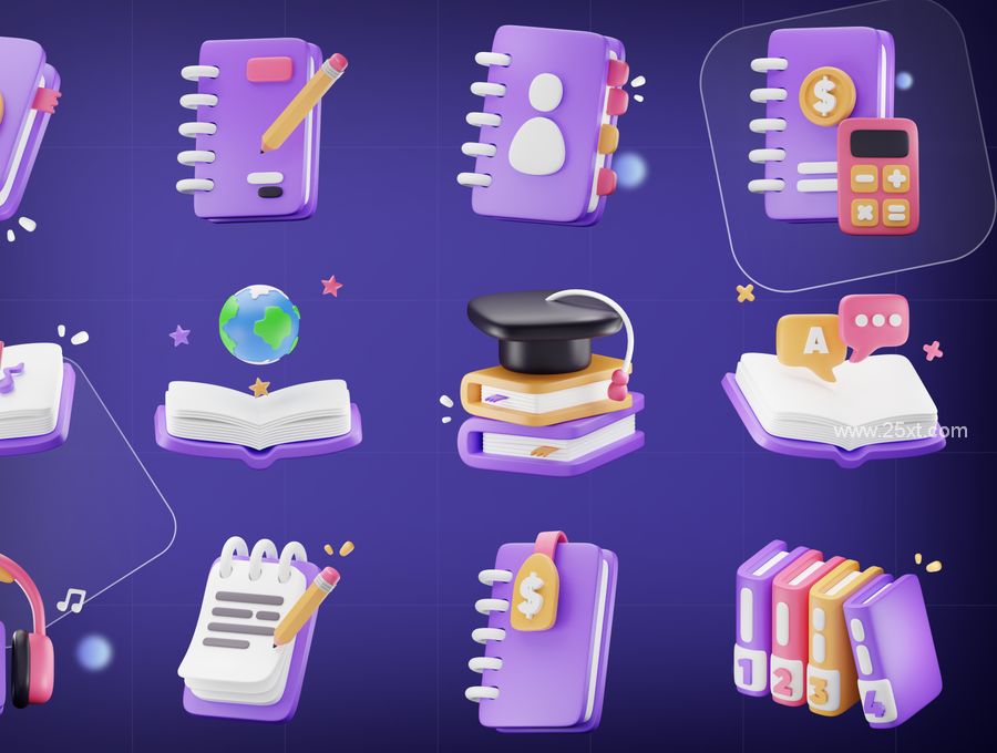 25xt-173284-Bookly - Books & School Stationery 3D Icon (4).jpg