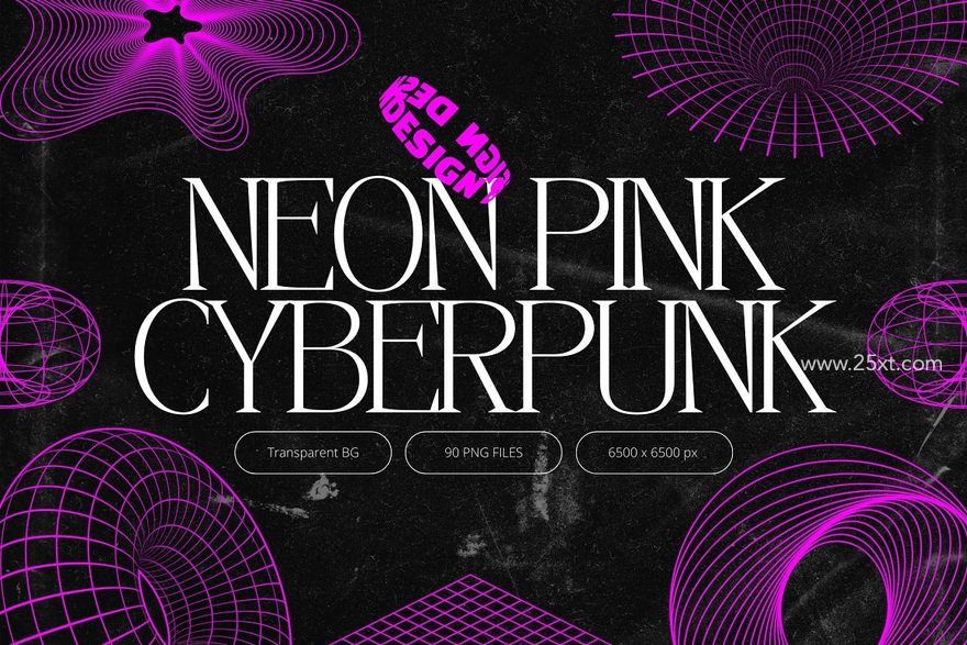 25xt-166008-Neon Pink Cyberpunk Shapes1.jpg