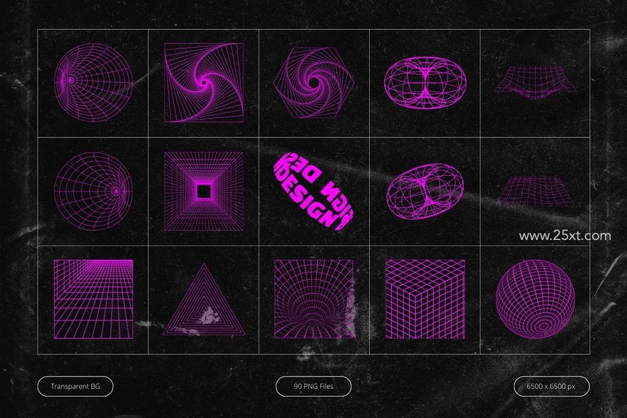 25xt-166008-Neon Pink Cyberpunk Shapes6.jpg