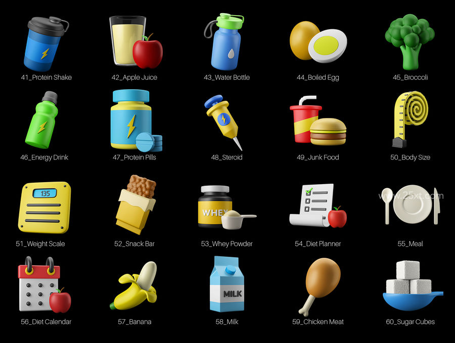 25xt-166041-3D Icon Set - Fitness And Gym Diet Theme2.jpg