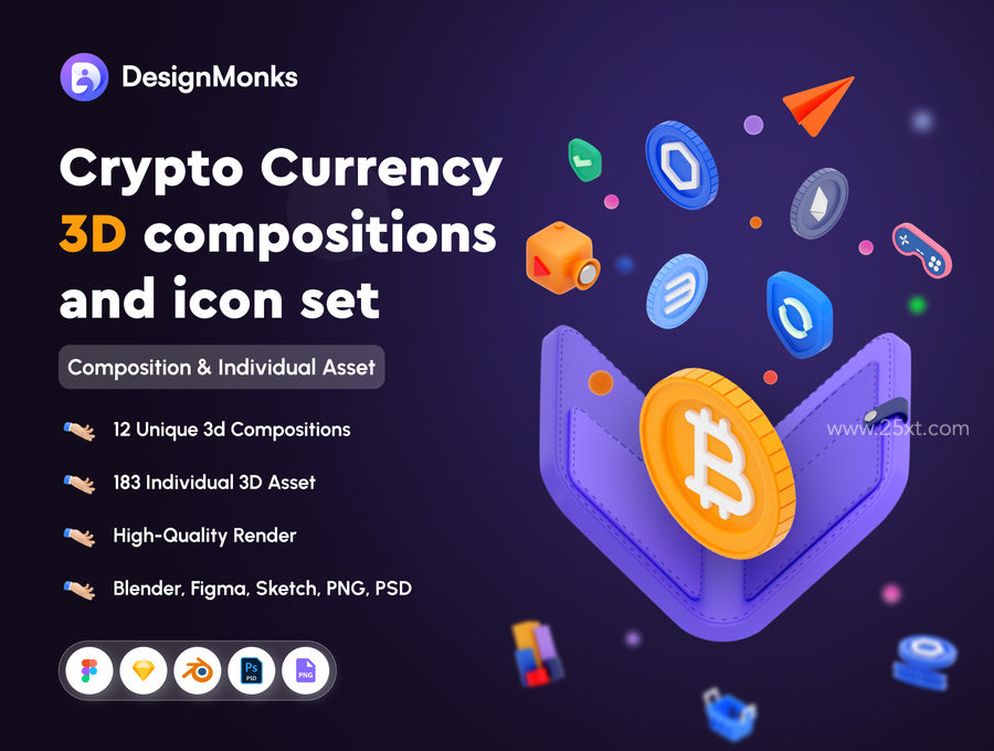 25xt-166091-Crypto Currency 3D compositions and icon set1.jpg