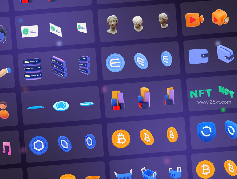 25xt-166091-Crypto Currency 3D compositions and icon set8.jpg