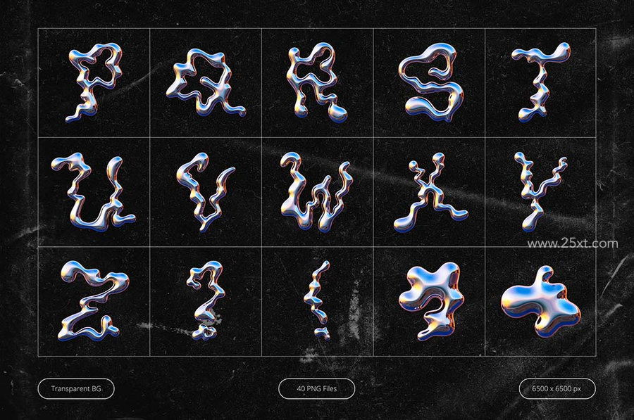 25xt-175190-3d wavy chrome alphabet 3.jpg