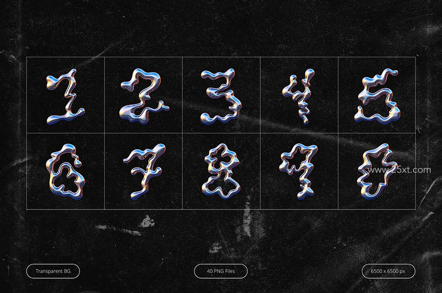 25xt-175190-3d wavy chrome alphabet 4.jpg