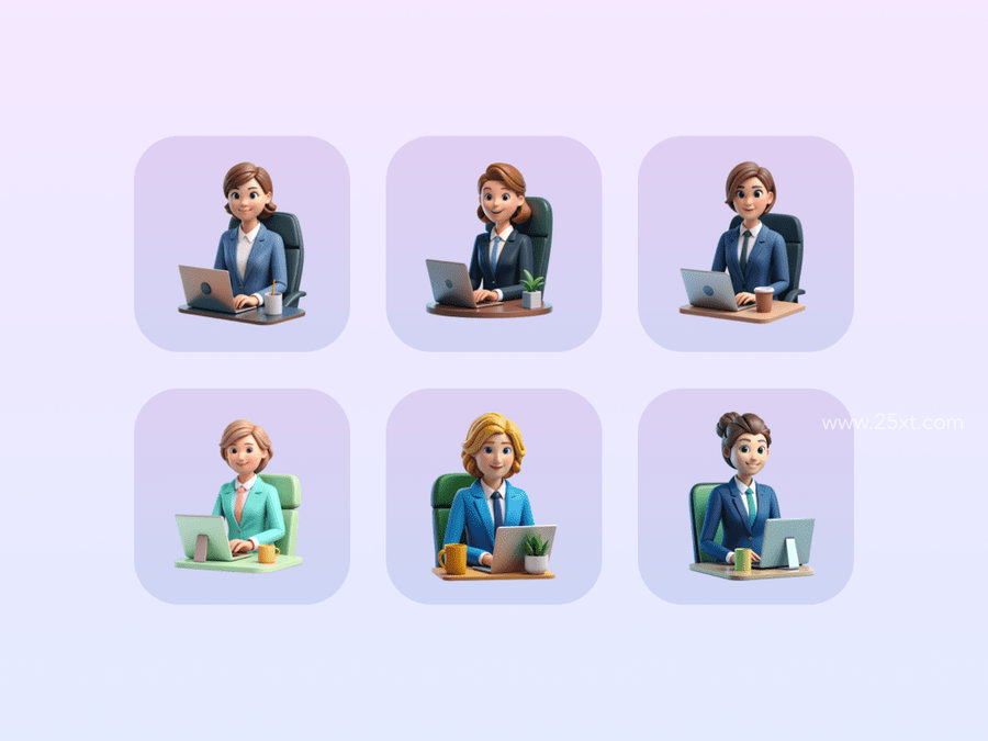 25xt-175234-Business Woman 3D Icons 5.jpg
