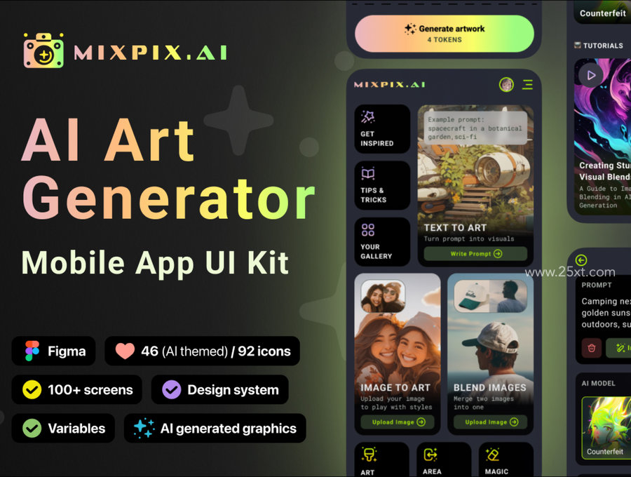 25xt-175289-UI KIT AI Art Generator App - bento & glassmorphism style 1.jpg