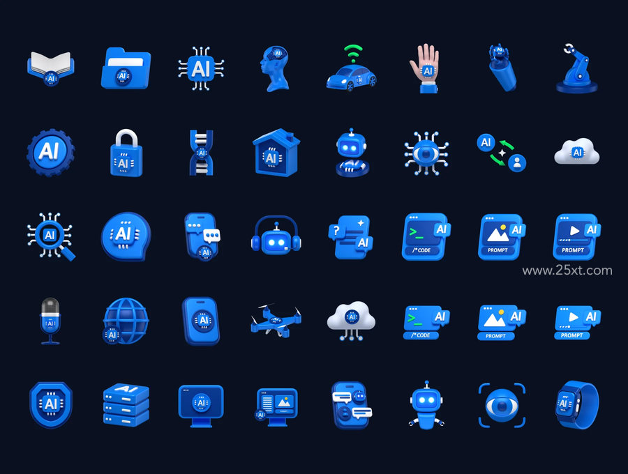 25xt-175314-Artificial Intelligence 3D Icons Pack 5.jpg