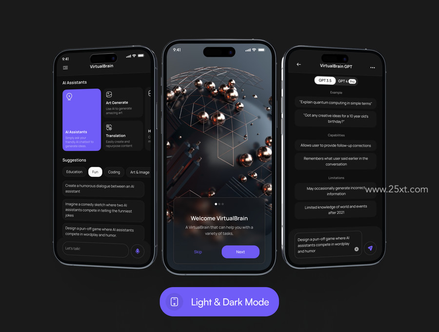 25xt-176608-Virtual Brain AI Chatbot App UI Kit 3.jpg