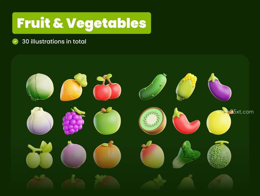 25xt-176746-Fruit and Vegetables 3D Illustration Pack7.jpg