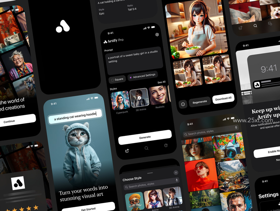25xt-176839-Artify AI Image Generator iOS UI Kit2.jpg