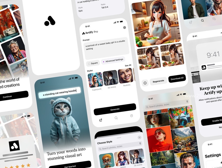 25xt-176839-Artify AI Image Generator iOS UI Kit3.jpg