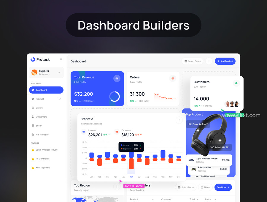25xt-177013 Protask Dashboard UI Kit4.jpg