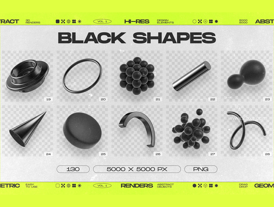 25xt-177014130 Black 3D Elements Collection Vol.1 5.jpg